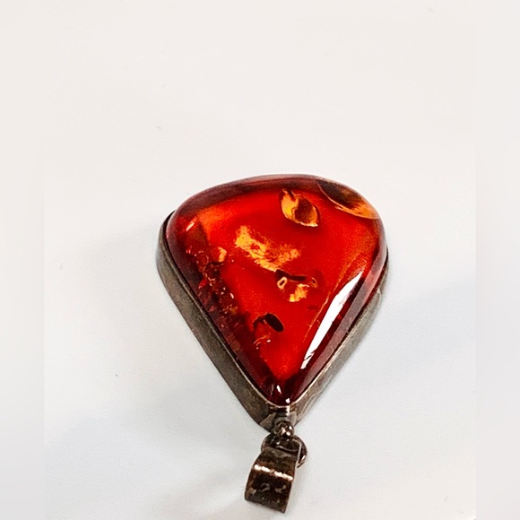 πHost Pickπ GORGEOUS Vintage Boho Artisan Sterling Silver Amber Pendant - Picture 4 of 6